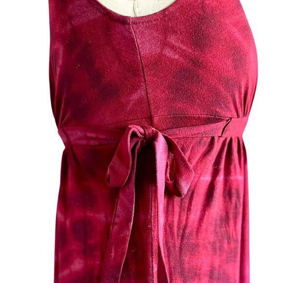 Womens Dress Size Small Burgundy Tie Dye Reworked Y2K Summery Resort Ready Fun - Picture 7 of 8